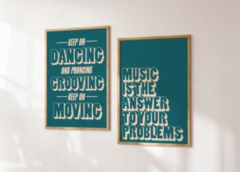 Music Is The Answer Print Bundle | Music Poster | Wall Art | A5 A4 A3 | Bold | Typographic | Lyrics | Quote | Print | House Music, 6 of 6