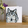 Inky Wolf Blank Greeting Card, thumbnail 2 of 4