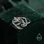 Sterling Silver Olive Leaf With Olive Ring, thumbnail 2 of 12