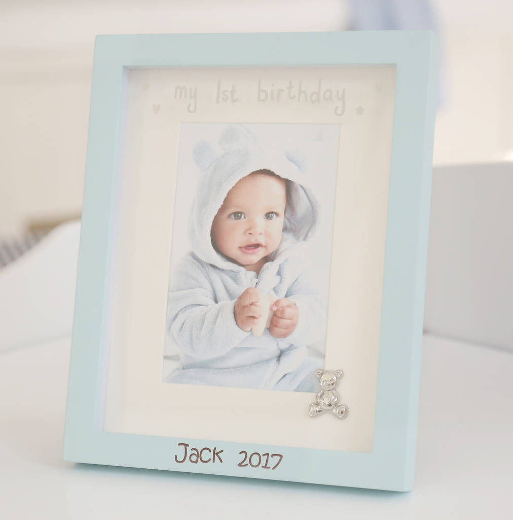 Personalised Blue 1st Birthday Frame By My Years Personalised Blue 1st Birthday Frame