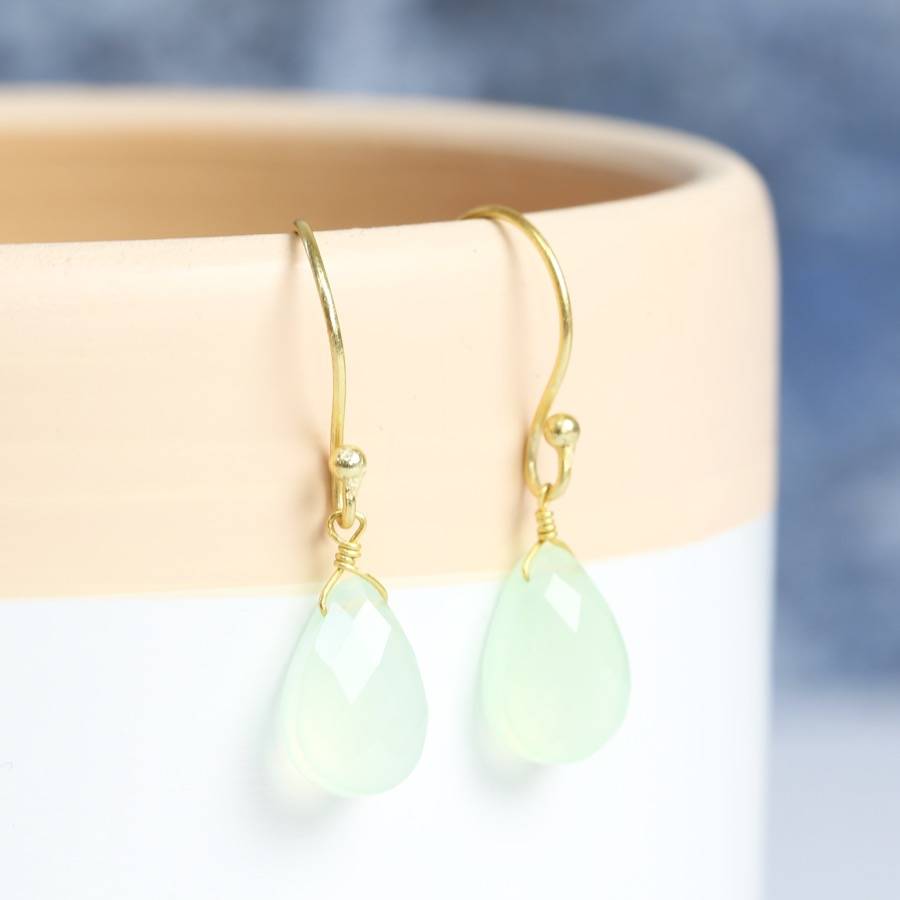 semi precious gemstone drop earrings by lisa angel | notonthehighstreet.com