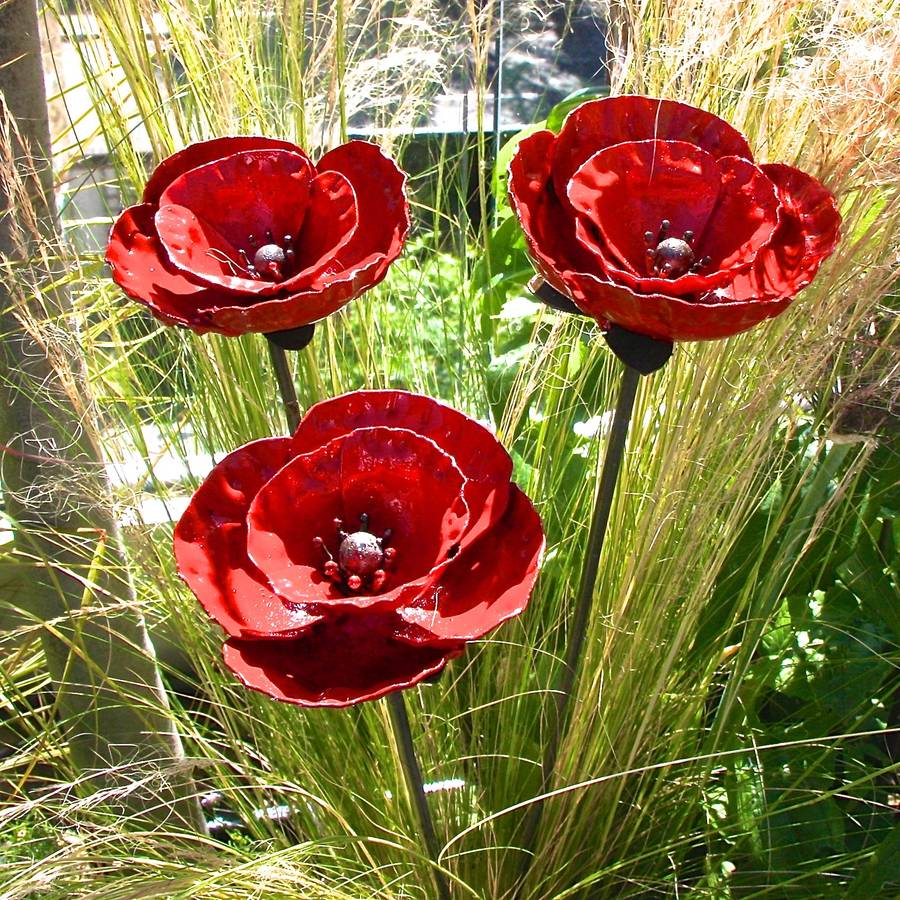 Set Of Garden Poppy Sculptures Art011, 1 of 5