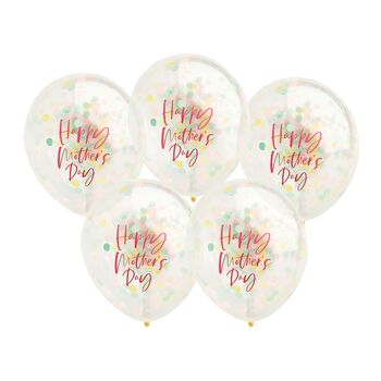 Five Happy Mother's Day Confetti Balloons, 2 of 2