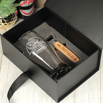 Gift Boxed Motorbike Pint Glass And Bottle Opener Set, 2 of 4