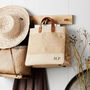 Monogram Base Studio Tote In Natural Jute, thumbnail 1 of 2