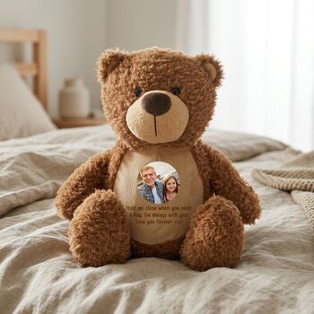 Personalised Photo Comfort Keepsake Teddy Bear Brown, 7 of 7