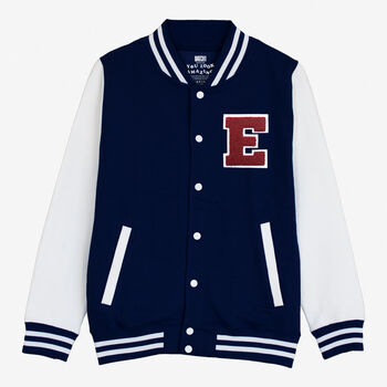 Varsity Baseball Jacket Personalised With College Letter E, 2 of 2