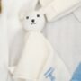 Blue Personalised Embroidered New Baby Name Cardigan, thumbnail 9 of 11