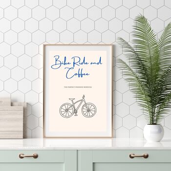 A4 Art Print, Bike Ride And Coffee, 4 of 5