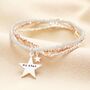 Personalised Mixed Metal Star Charm Multi Layer Beaded Bracelet, thumbnail 2 of 2