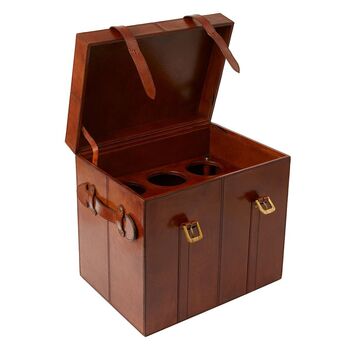 Leather Trunk For Wine Storage With Integral Wine Rack, 5 of 5