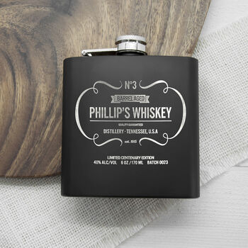 Personalised Whiskey Vintage Hip Flask, 8 of 12