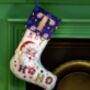 Embroidered Santa Velvet Stocking, thumbnail 1 of 4