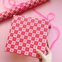 Luxury Checkered Heart, Valentine's Day Wrapping Paper, thumbnail 6 of 9