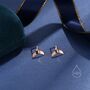 Sterling Silver Whale Tail Stud Earrings, thumbnail 2 of 11