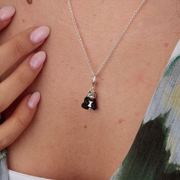 Sterling Silver Panda Charm Necklace, 3 of 6
