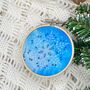 Snowflake Embroidery Kit Christmas Bauble, thumbnail 6 of 6