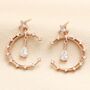 Crystal Moon And Teardrop Drop Earrings, thumbnail 9 of 10
