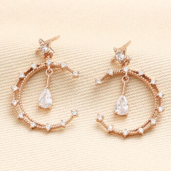 Crystal Moon And Teardrop Drop Earrings, 9 of 10