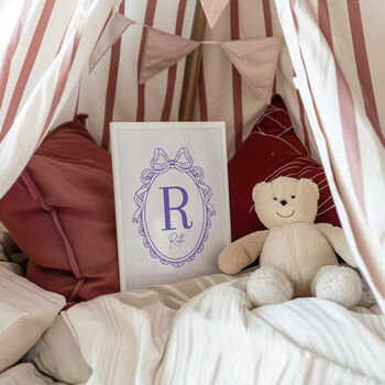 Personalised Vintage Initial Nursery Print For Baby, 5 of 6