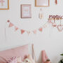 Personalised Sparkly Pink Bunting For Girls Bedroom, thumbnail 1 of 8