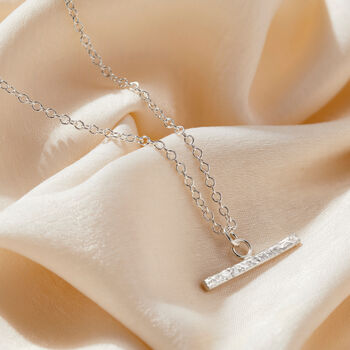 Personalised Textured T Bar Necklace, 2 of 10