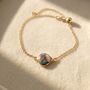 Pink Opal And Turquoise Gold Plated Adjustable Bracelet, thumbnail 1 of 3