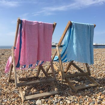Two Layers Handwoven Pure Cotton, Beach And Bath Towel, 2 of 9