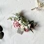 Dusty Pink And Sage Green Floral Hair Comb, thumbnail 4 of 7