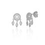 Braided Dreamcatcher Sterling Silver Drop Stud Earrings, thumbnail 6 of 6