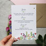 Wildflower Wedding Or Party Menu Cards, thumbnail 1 of 11