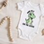 Cute Dino Print Newborn Baby Bodysuit, thumbnail 3 of 3