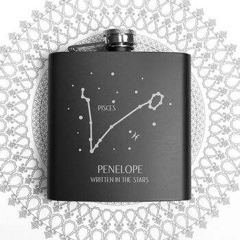 Personalised Star Sign Hip Flask, 3 of 12