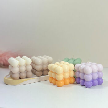 Decorative Bubble Cube Soy Candles In Ombre Gradient, 2 of 10