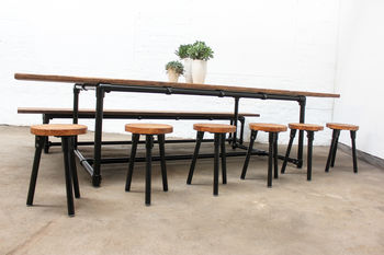 Noralyn Large Dining Table With Bench And Six Stools, 3 of 10