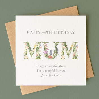 Personalised Botanical Birthday Card For Mum, 2 of 5
