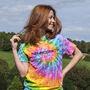 Unisex 'Neurospicy' Tie Dyed Rainbow T Shirt, thumbnail 1 of 6
