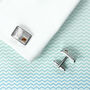 Engraved Rhodium Plated Birthstone Crystal Cufflink Set, thumbnail 11 of 12
