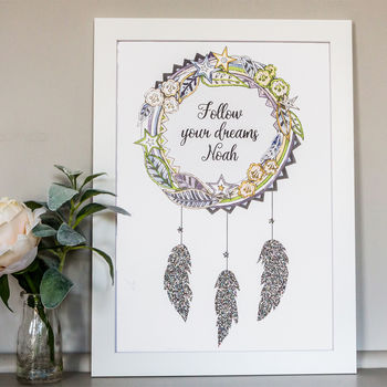 Personalised Name Dream Catcher Print For Children, 8 of 11