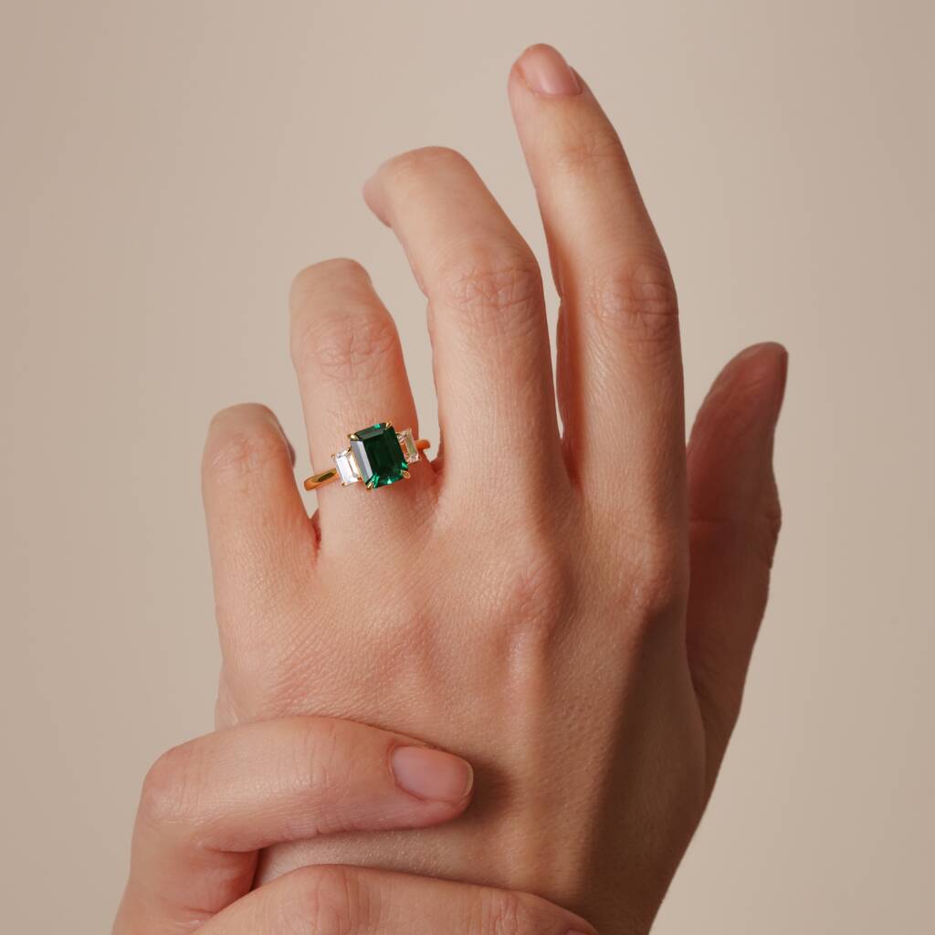 Murphy Created Emerald And Diamond Ring, 1 of 5