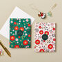 Retro Scandi Floral Charity Christmas Cards Six Pack, thumbnail 1 of 7