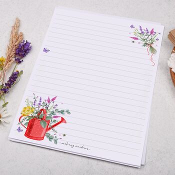 A5 Letter Writing Paper With Floral Garden Watering Can, 2 of 4