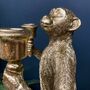 Monkey Standing Gold Candelabra, thumbnail 4 of 6