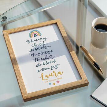 Behind Every Child Print Personalised Teacher Gift, 6 of 12