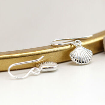 Clam Shell Earrings In Sterling Silver, 3 of 11