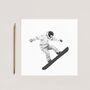 Snowboarder – Hand Drawn Winter Sport Greeting Card Illustration, thumbnail 3 of 6