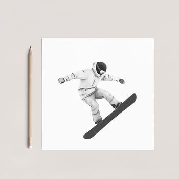 Snowboarder – Hand Drawn Winter Sport Greeting Card Illustration, 3 of 6
