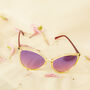 Delicate Large Cat Eye Sunglasses, thumbnail 1 of 6