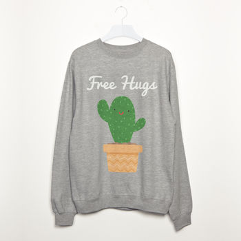 Free Hugs Cactus Women's Slogan Sweatshirt, 3 of 3
