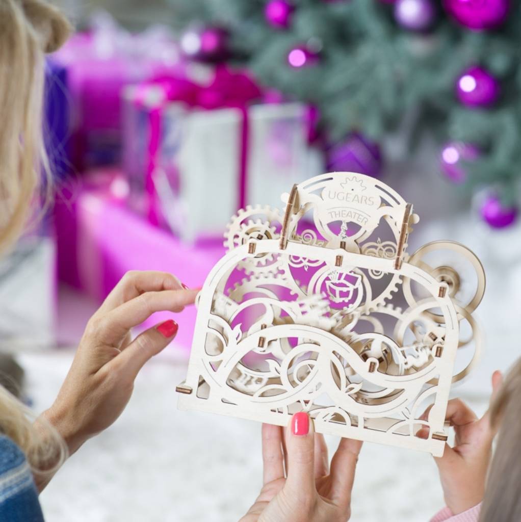 mechanical theatre wooden self assembly kit ugears by friendly gifts